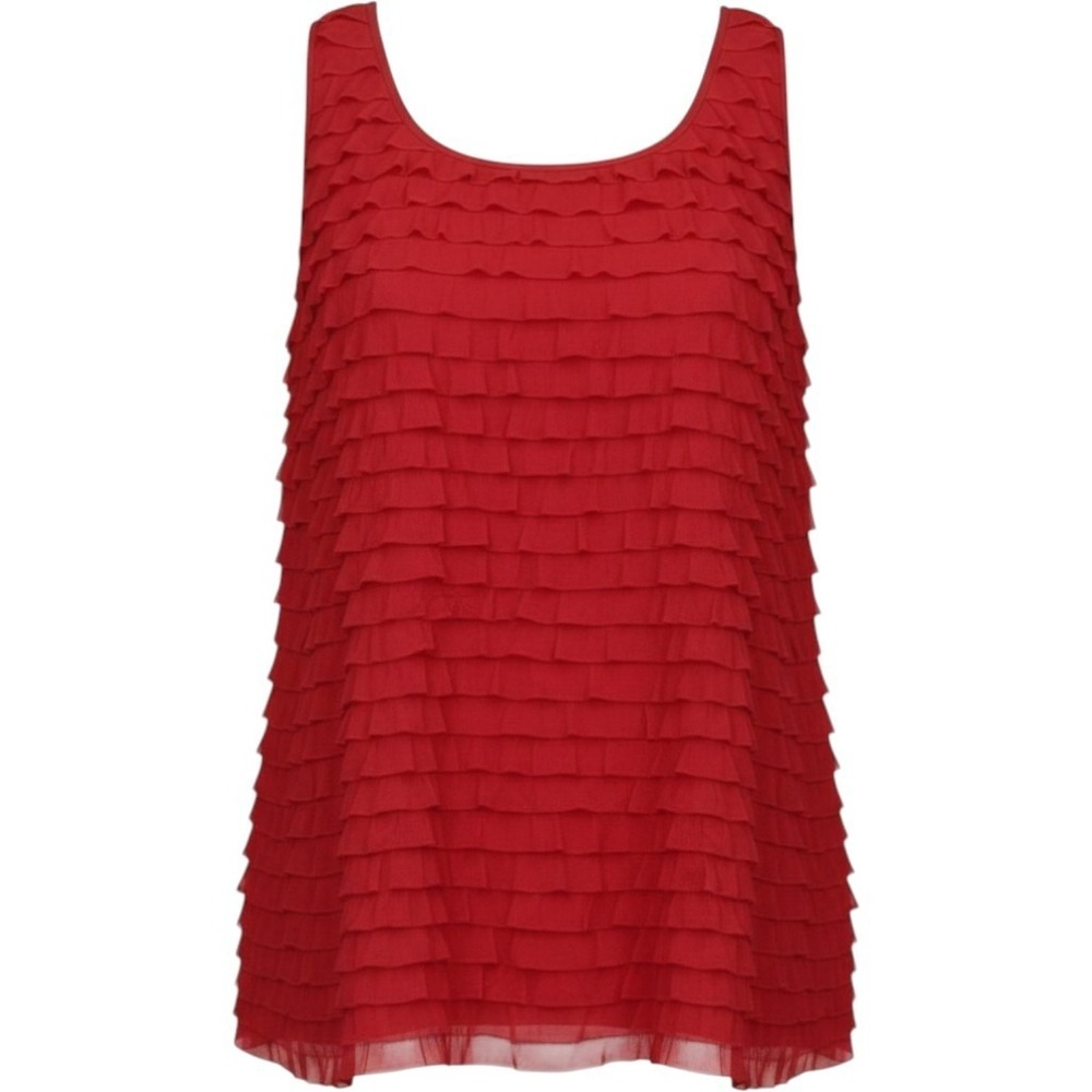 NEW DIRECTIONS red sleeveless ruffled top sz 1x plus nwt